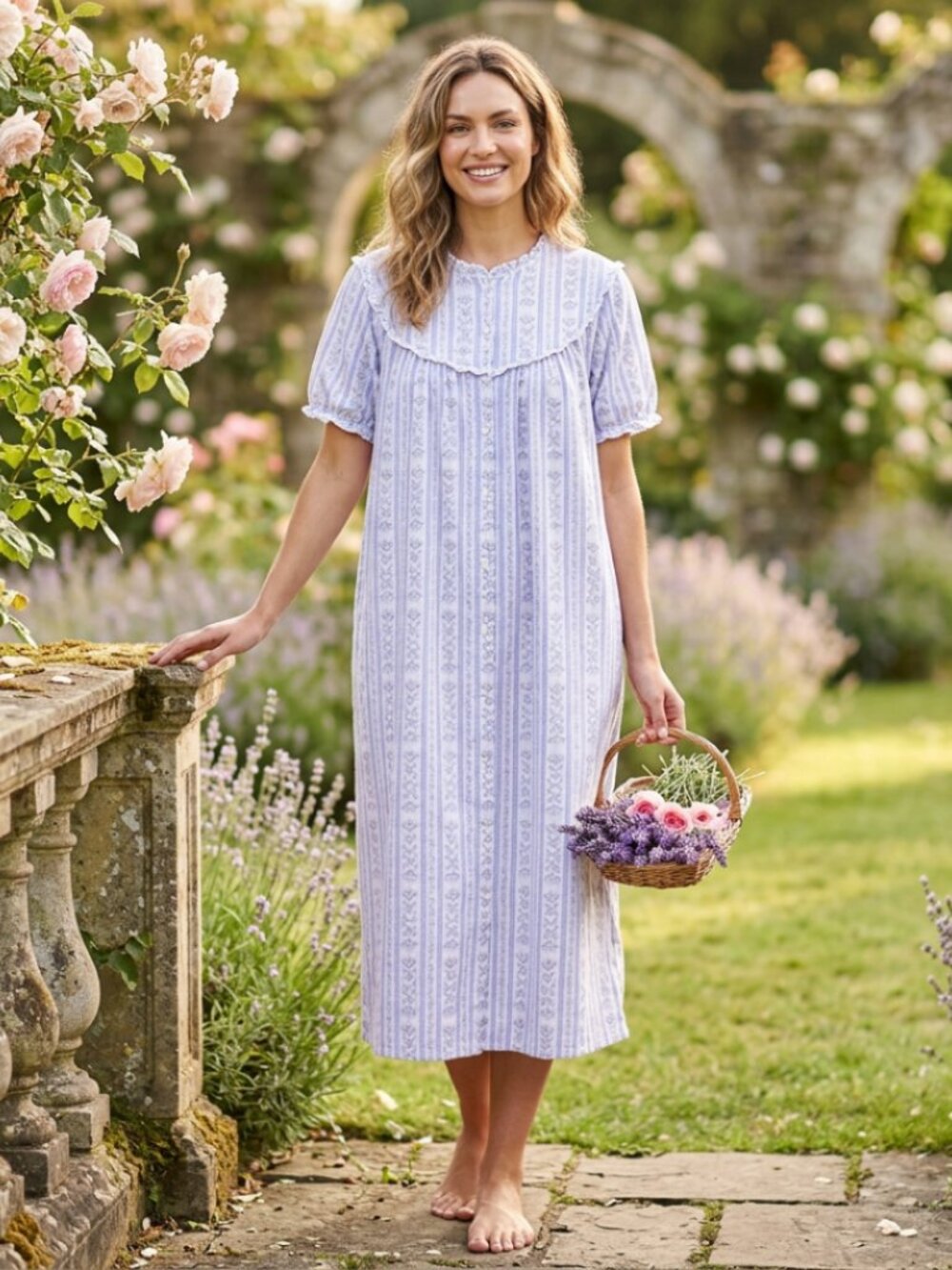 Lanz Of Salzburg Tyrolean Bavarian Floral Nightgown